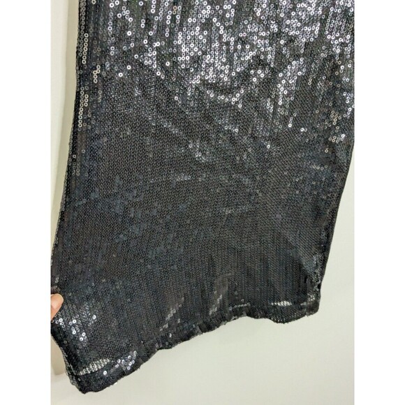 Neiman Marcus Exclusive Black Sequin Wide Leg Pants Sz 8 Formal Evening Party - Picture 3 of 5